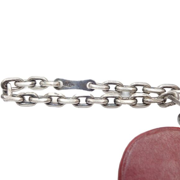 HERMES Fruit Charm Apple Keychain Leather Red 083882 - Picture 7 of 9